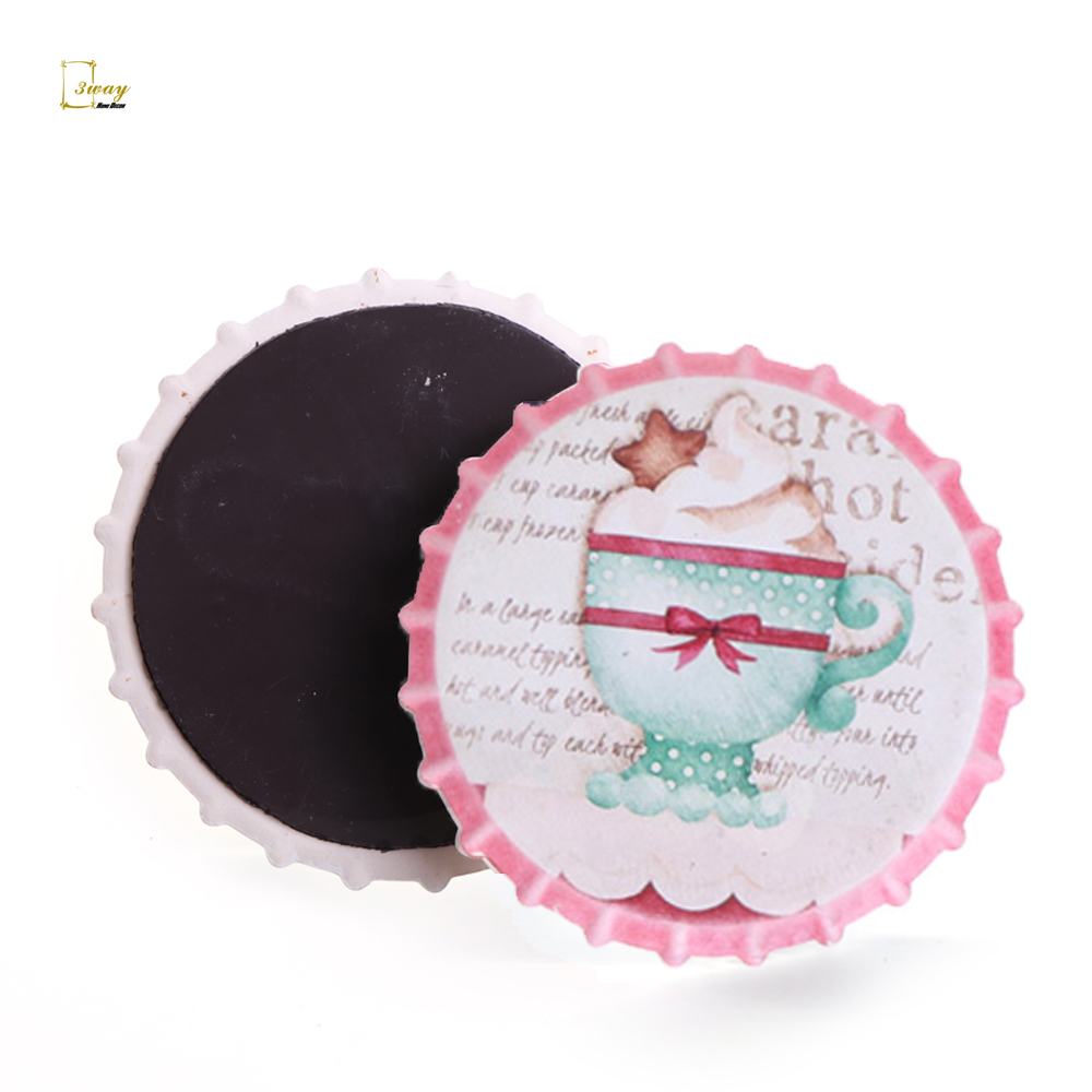 Good quality bottlecap shape ceramic fridge magnets