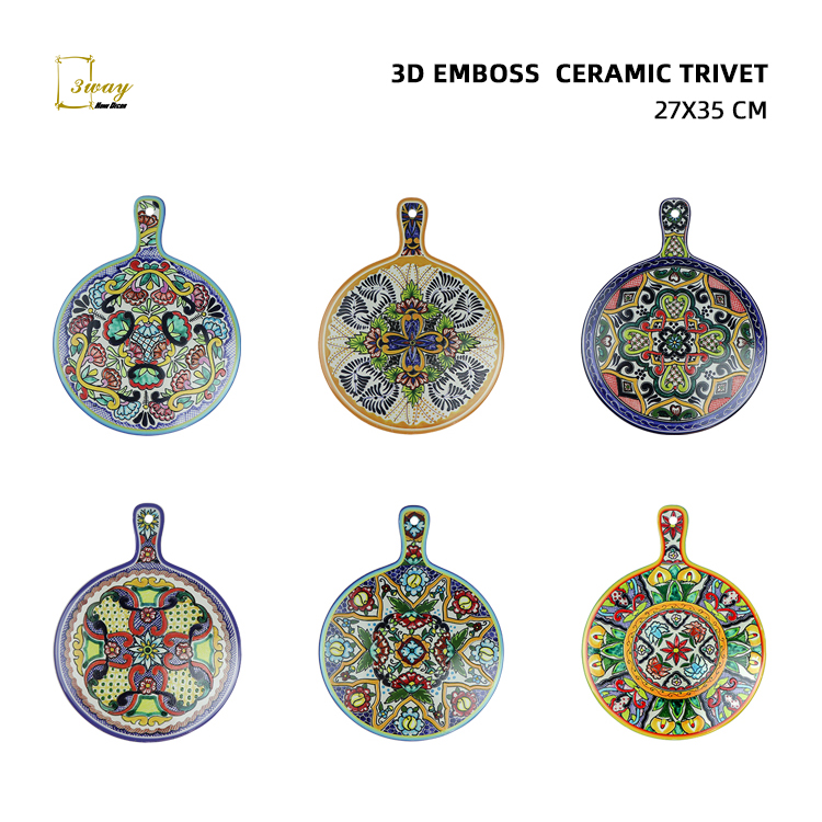 2022 New Design 3D EMBOSSED home decoration souvenir trivet pot mat